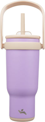 40 oz Tumbler with Side Handle, Insulated Water Bottle with Straw and 2 in 1 Lid, Stainless Steel Cup Travel Coffee Mug for Sports Office Gym,Purple