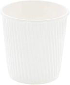 500-CT Disposable White 4-OZ Hot Beverage Cups with Ripple Wall Design: No Need for Sleeves - Perfect for Cafes - Eco-Friendly Recyclable Paper - Insulated - Wholesale Takeout Coffee Cup