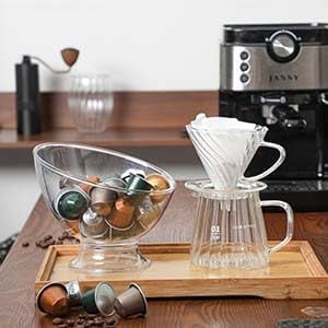 MOLFUJ Coffee Pod Holder, Clear K Cup Holder Plastic, Espresso Coffee Pod Holders for Counter Small, Coffee Pod Storage for K Cups, Capsule Organizer Creamer Holder for Coffee Bar (2 Pack)