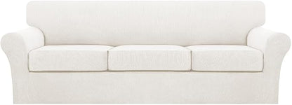 Turquoize 4 Piece Sofa Covers for 3 Cushion Couch Sofa Slipcover Soft Couch by Turquoize