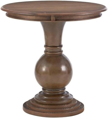 Pemberly Row Round Wood Accent Table, 26.5" High, Rustic Natural Finish - Image 4