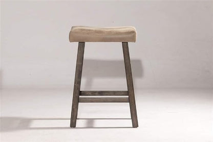 Hillsdale Furniture Saddle Backless, Rustic Gray Bar Stool - Image 2