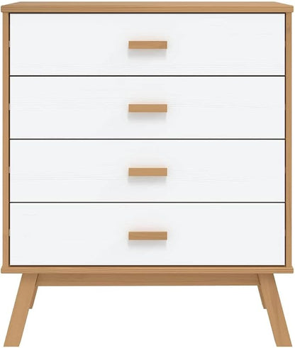 Scandinavian Drawer Cabinet in White and Brown - Image 7