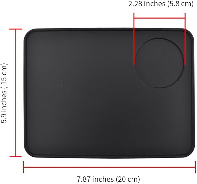 Non-Slip Silicone Espresso Coffee Tamper Mat 5.9x7.87inch Coffee Powder Pad Coffee Press Counter Mat Espresso Machine Tamp Mat Tamping Mat for Barista Tools and Accessories (Black）