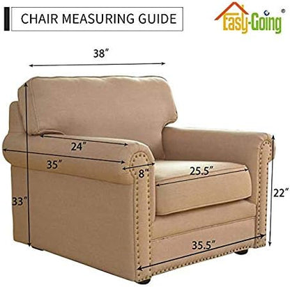Easy-Going Reversible Couch Cover, Small Chair, Camel/Ivory | Machine Washable - Image 7