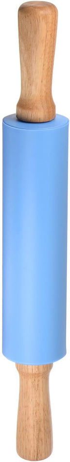HARFINGTON Silicone Rolling Pins for Baking 15 Inch Wooden Handle Non Stick Rolling Pin Small Roller Playdough Rolling Pins for Dough Pizza Pastry Fondant Kitchen, Blue