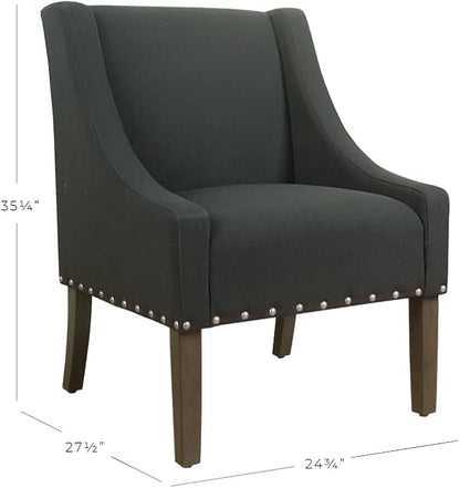 Homepop Home Decor | Upholstered Classic Swoop Arm Accent Chair | Accent Chairs - Image 3