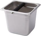 TrueCraftware- 6” Deep Commercial Grade Stainless Steel Coffee Knock Box with Rubber Knock Bar 0.6mm Thickness- Durable Barista Espresso Knock Box Perfect for Restaurant Cafes Home