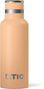 RTIC 16oz Journey Bottle Metal Stainless Steel Vacuum Insulated, BPA Free, Reusable, for Water, Hot and Cold Drinks, Travel, Sports, Camping, Peach Tea