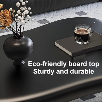 Eco-Friendly Vintage Cream Coffee Table – Sturdy Round Legs, Smooth Finish - Image 4