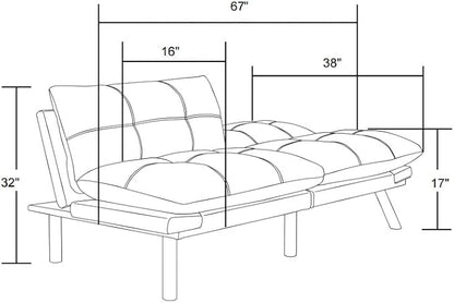 GDFStudio Hayezc Loveseat Sofa, Convertible Sofa Bed, 2-in-1 Folding Modern - Image 2