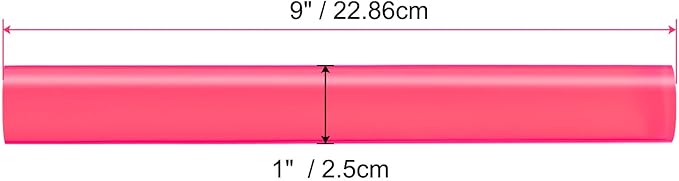 HARFINGTON Acrylic Clay Roller 9 Inch x 1 Inch Solid Non-Stick Plastic Round Tube Roller Polymer Clay Rod Fondant Rolling Pin for Shaping, Sculpting, Modeling DIY Crafts, Rose Red