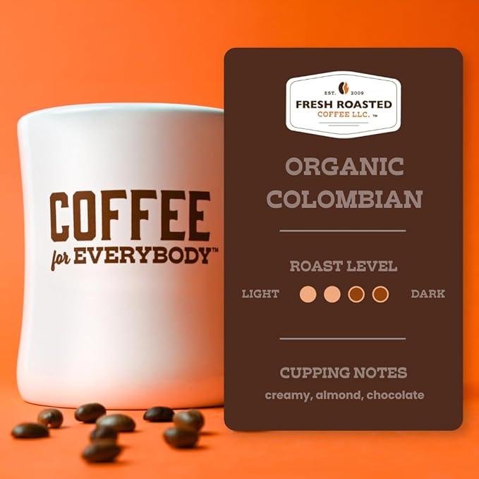 Fresh Roasted Coffee, Organic Colombian | USDA Organic, 100% Single Origin, Kosher | Medium Roast 24 Pods for K Cup Brewers