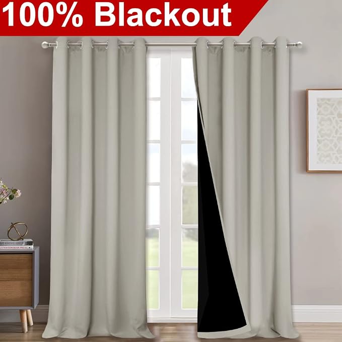 NICETOWN 100% Blackout Blinds, Laundry Room Decor Window Treatment Curtains - Image 2