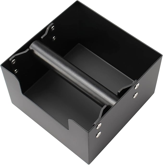 Espresso Knock Box, Stainless Steel Coffee Grind Knock Box Ground Waste Bin Container with Rubber Knocking Bar for Coffee Maker Machine