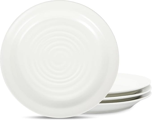 Stone Lain Orbit 4-Piece Salad Plate Set Stoneware, White