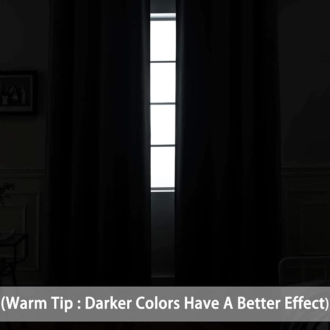 Yakamok Aqua Room Darkening Curtains 84 inch Sliding Door Drapes | 1 Extra-wide - Image 3