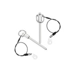 uxcell 1 Pcs Quick Release Pin, 6x64mm/1/4" x 2.52"(Dia. x L) Push-Button Ball Locking Pin 304 Stainless Steel Ring Handle Locking Pin with Wire for Audio Bimini Top Marine, Silver