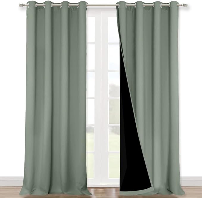 NICETOWN 100% Blackout Window Curtain Panels, Heat and Full Light Blocking by NICETOWN