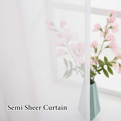 MIULEE White Sheer Curtains 24 inch Length Linen Textured Kitchen Window - Image 4