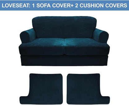 CUCRAF Cushion Sofa Cover 3 Piece Slipcovers, Soft Thick Velvet Couch Cover - Image 5