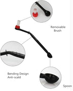 Number-One Coffee Machine Brush Cleaner Nylon Espresso Machine Brush Coffee Cleaning Tool with Spoon (Pack of 2)