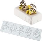 mostsom3D Hollow Out Lace Mold Silicone Pinecone Shape Fondant Molds Chocolate Mould For Cake Pastry Decor Baking Gumpaste Moulds Decoration Sugar Lace Veil Mat (O_ Pinecone)