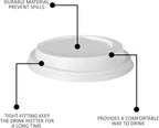 Smygoods Coffee Cup Lids, Dome Lid for 10/24 Ounce cups, Paper cups, White, 50 Count [No Cups Included]