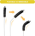 Straw Cleaner Brush Set,6 Piece Long Drinking Straws Cleaning Brush Pipe Tube Tiny Brushes 10-inch,Black