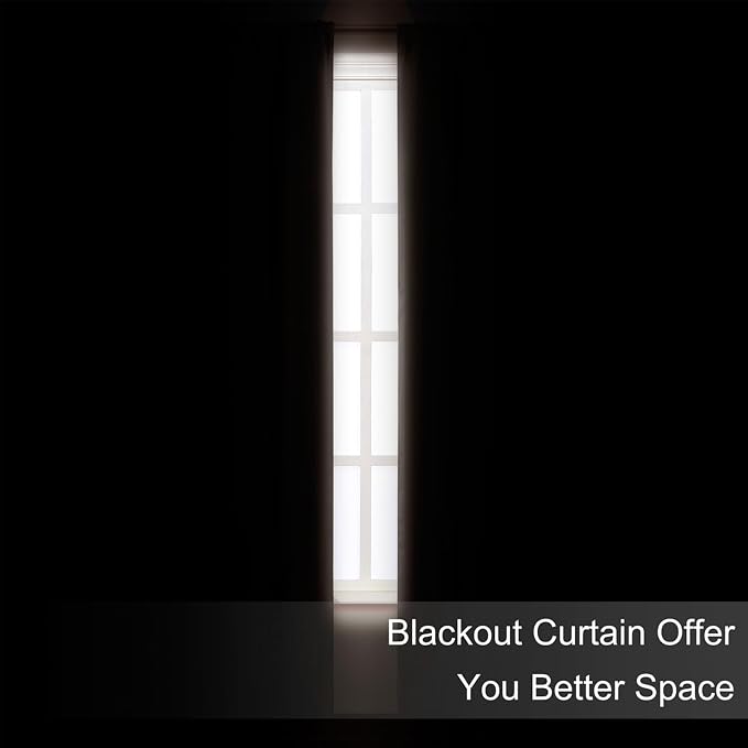 Blackout Curtains 52 x 84 inches Long Brown Curtains Set of 2 Panels Thermal - Image 3