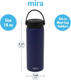 MIRA 18 oz Tea Infuser Thermos - Stainless Steel Travel Bottle with Removable Strainer for Loose Leaf Tea - Insulated Hot & Cold Brew Steeper - Marine