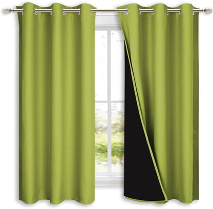 NICETOWN 100% Blackout Curtains 45 inches Long, Fresh Green, 1 Pair, 42 inches by NICETOWN