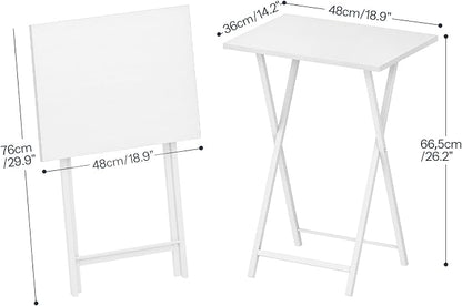HOOBRO Folding TV Tray Tables, Industrial Snack Tables - Image 3