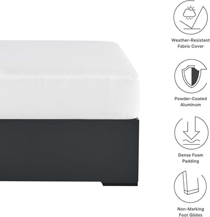 Modway Tahoe Aluminum Ottoman in Gray White - Image 7