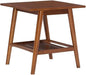 Linon Samantha Mid-Century Modern Living Room Wood Single Shelf End Table in by Linon
