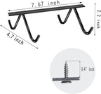 Cabinet Hook Mug Holder - Hanging Coffee Cup Rack for Kitchen, Under Cabinets Metal Hangers Organizer Shelf Storage Utensil （Black）