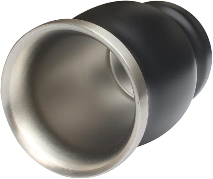 Beruth 8oz Yerba Mate Cup Set, Double Wall 304 Stainless Steel Mate Gourd, Heat Insulated Mug & Anti-Scalding Design, Includes 2 Bombillas & Cleaning Brush （Black）