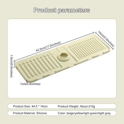 Faucet Mat for Kitchen Sink, 2024 Upgrade Faucet Guard Draining Mat Silicone - Image 2