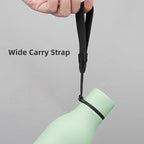 Insulated Water Bottle with Strap,18 oz Double Wall Stainless Steel Vacuum Bottles Metal Water Flask,Macaron Green