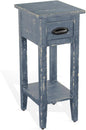 Sunny Designs Marina Farmhouse Mahogany Wood Chair Side Table in Ocean Blue by Sunny+Designs