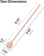 carrotez 9.9" Silicone coffee stirrer, Long Reusable Coffee Spoon for Iced Tea, Multipurpose Beverage Stirring Spoon - Soft Pink