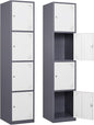 Metal Locker with 4 Doors, Lockable Locker Cabinet by Anxxsu