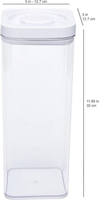 Amazon Basics Airtight Food Storage Containers, BPA Free, with Twist/Turn Lids, for Kitchen Pantry Organization, 10-Piece Square Set, Clear Plastic