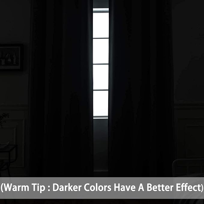 Yakamok Room Darkening Curtains 62x96 inch Long Chocolate Brown-Bedroom | 2 - Image 2