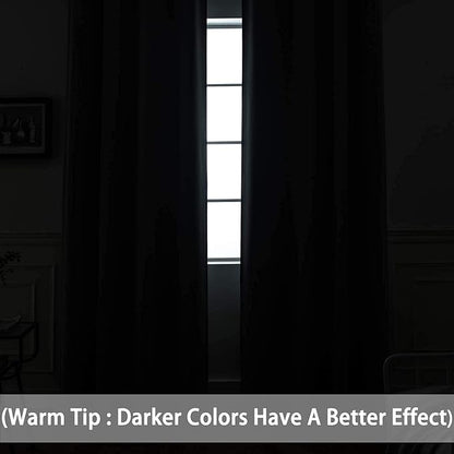 Yakamok Room Darkening Curtains 42x63 inch Length Dark Grey-Living Room | 2 - Image 3