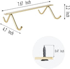 Cabinet Hook Mug Holder - Hanging Coffee Cup Rack for Kitchen, Under Cabinets Metal Hangers Organizer Shelf Storage Utensil (Gold)