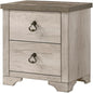 1pc Cottage Style Distressed 2 Drawer Nightstand Driftwood Finish by Unknown