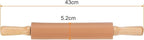 HARFINGTON Silicone Rolling Pins for Baking 16.93 Inch Non-Stick Silicone Surface Wooden Handle Rolling Pin Small Roller Playdough Rolling Pins for Fondant Kitchen Dough Pizza, Brown