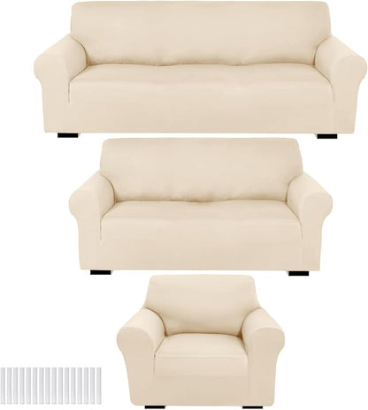 Peryiter 3 Pcs Couch and Loveseat Covers Set Sofa Cover by Peryiter