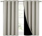 NICETOWN Natural 100% Blackout Curtains 45 inches Long, 2 Thick Layers by NICETOWN